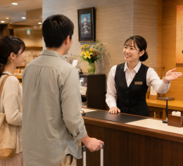 ホテル内温泉の案内・受付スタッフ募集中♪