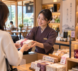 旅館内の売店・茶房スタッフ募集!