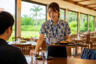 宮古島のゴルフ場でフロント兼レストランのお仕事🌟