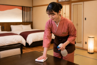 里山にある旅館で客室清掃のお仕事募集！