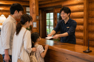 天然温泉のあるログハウスでマルチタスクのお仕事！